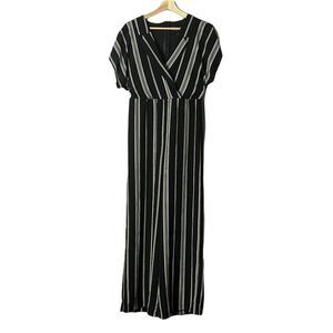 Luxology vertical stripe black white jumpsuit